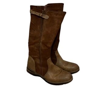 Patrizia Heldia Brown Leather Suede Women's Fur Lined Riding Boots 9.5 10 EU 41‎